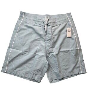 New Old Navy Men's Light Blue Tie Waist Back Pocket Swimwear Board Shorts Sz 28